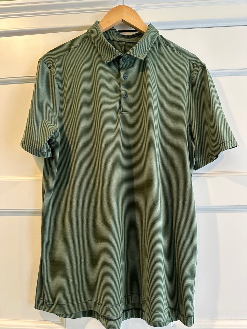 lululemon athletica Olive Green Textured Short-Sleeve Polo